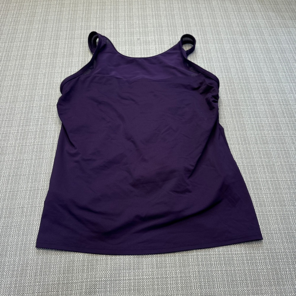 Lands End Tankini Top size 12 Purple Adjustable Straps Modest Summer Resort